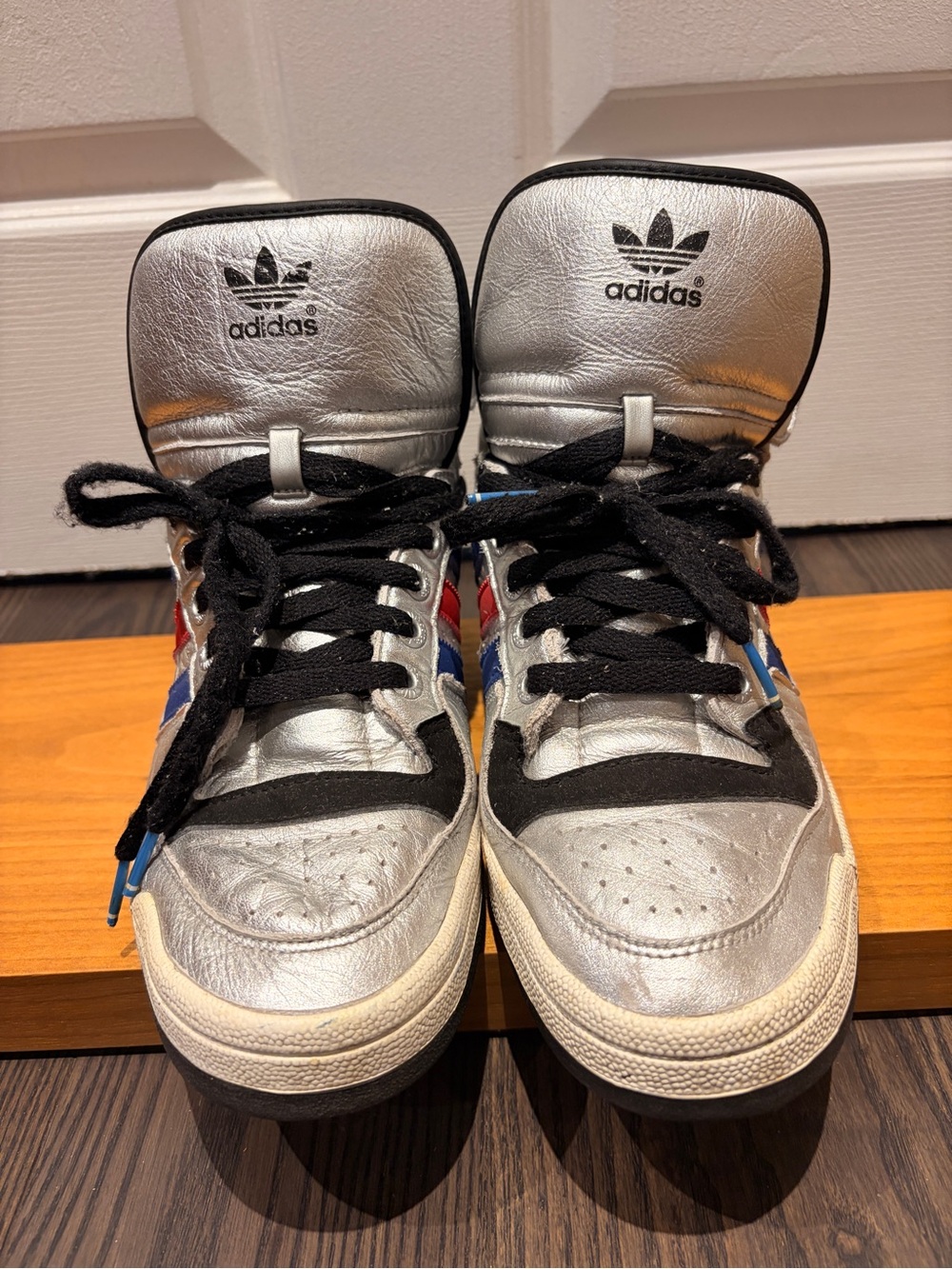 adidas Silver Metallic High-Top Sneakers